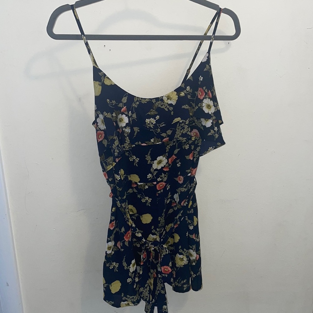 Navy floral romper